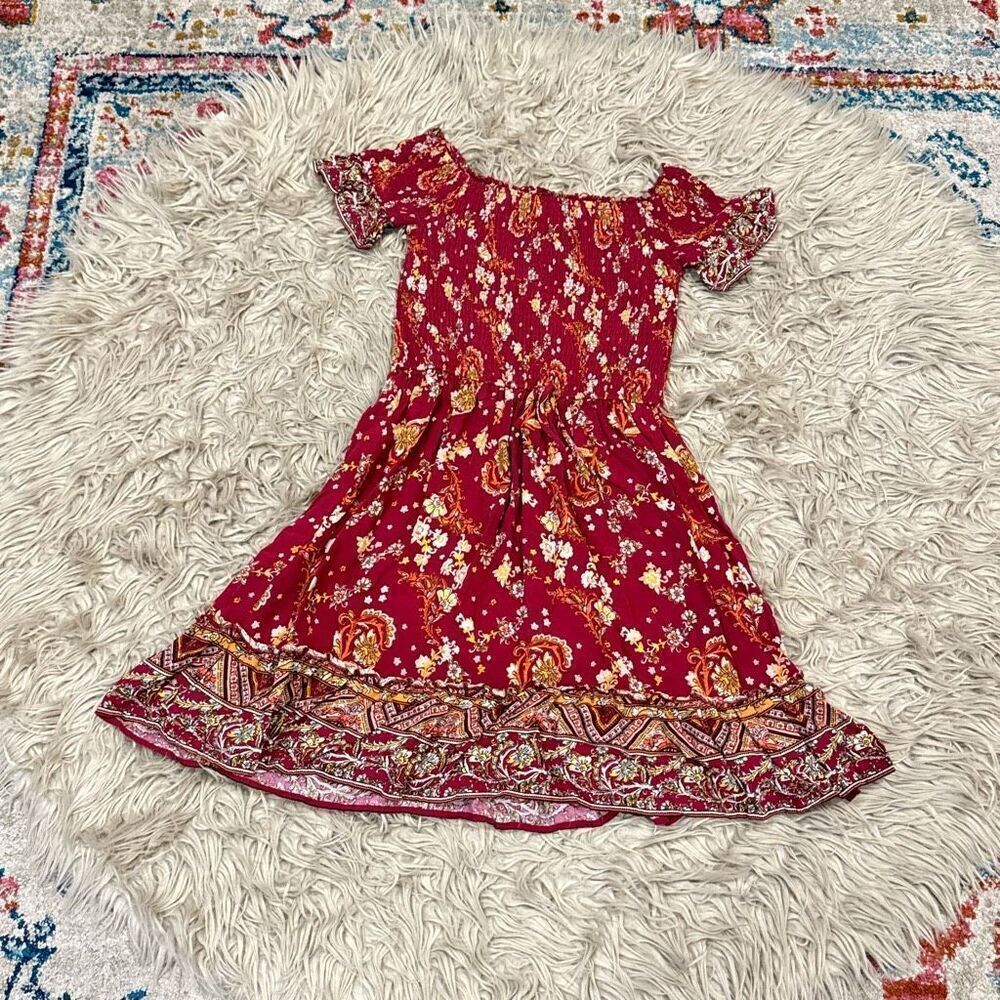 Xhilaration off shoulder floral dress size medium